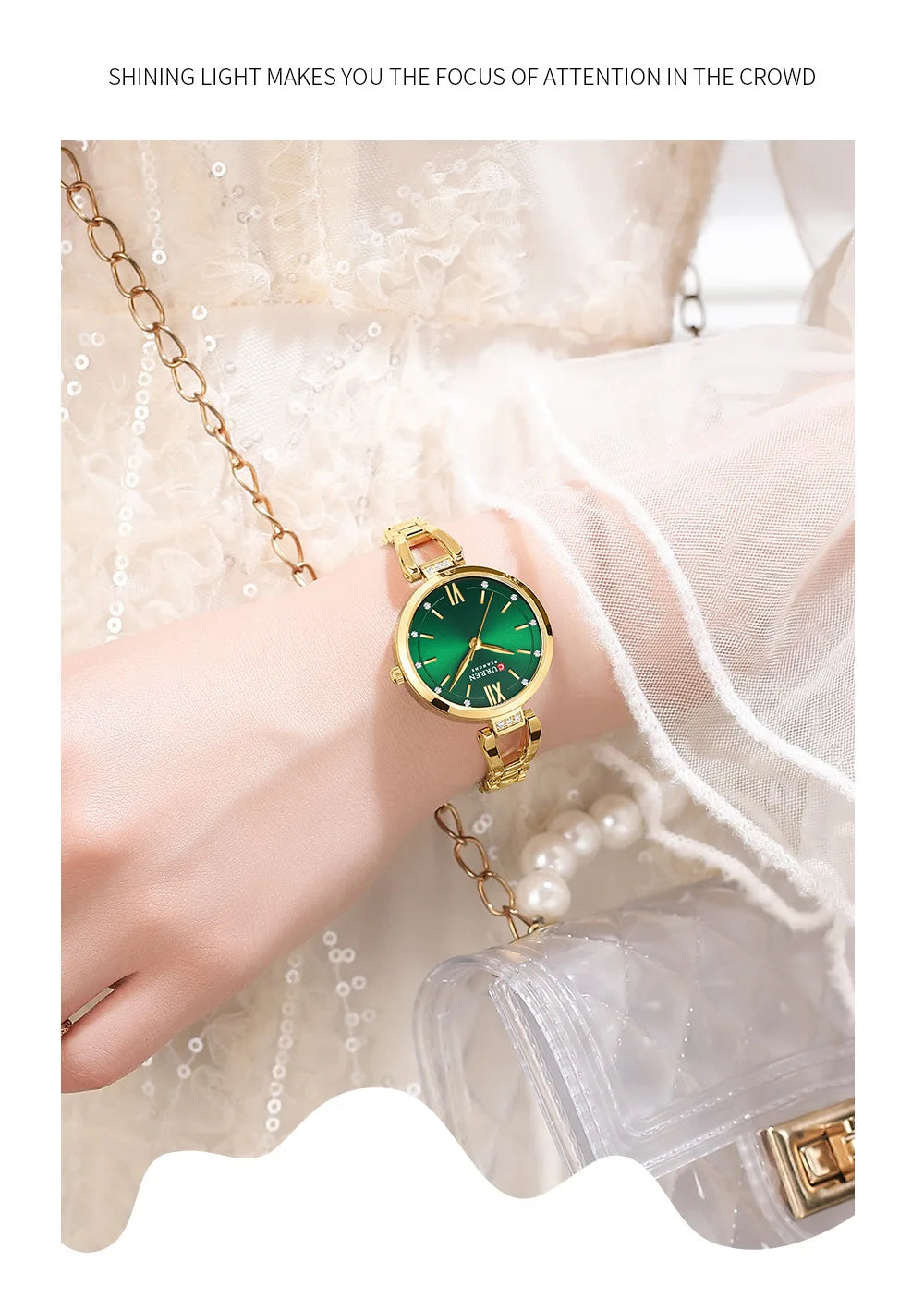 CURREN 9092 Women Quartz Watch Fashion Luxury Elegant Stainless Steel Strap Bracelet Wristwatch for Ladies Girl Female Clock