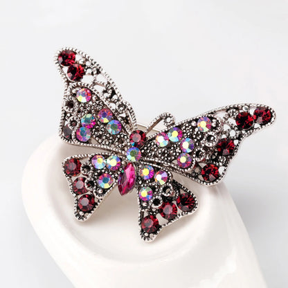Rhinestone Butterfly Brooch Pins Trendy Alloy Enamel Metal Lapel Pin Glittering Multi-Color Optional For Women Small Gift Access