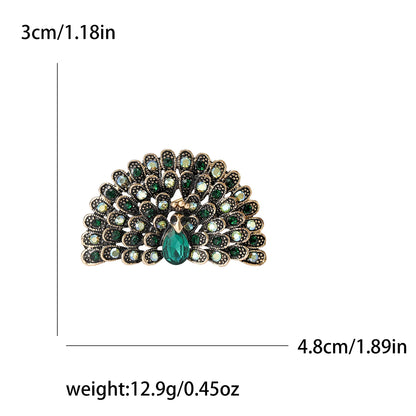 Fully Rhinestone Peacock Bird Brooch Fashionable and Elegant Coat Pin Jewelry Accessories and Gifts