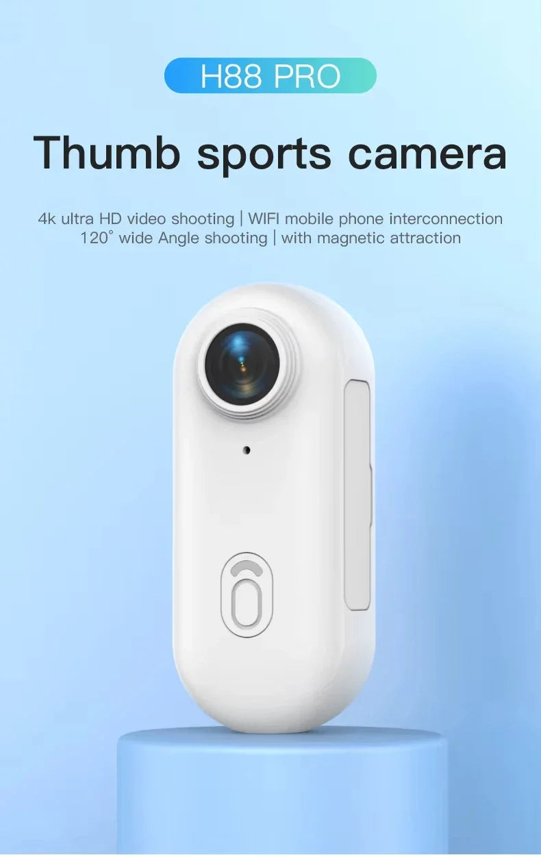 Exquisite WIFI 1080P/4k Magnetically Mounted H.265 Action Camera with Removable Cover 30m Waterproof Thumb  Camera