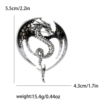 Enamel Dragon Pins for Women Rhinestone Flying Dragons Brooches Office Party Friend Gifts Jewelry Accessories