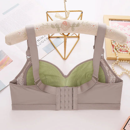 Comfortable Breathable Adjustable Brassiere Thin Section Without Steel Ring Bra Large Breasts Appear Small Side Gathering Bra