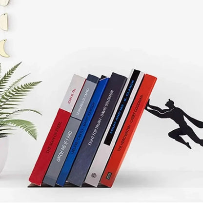 Creative Super Hero Bookshelf Figurines Metal Book Storage Display