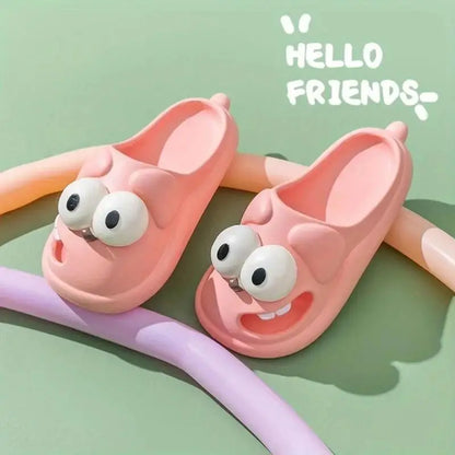 Tongue Slippers Big Eye Dog Slippers Cute Funny Big Eye Dog Fun Cartoon Package Head Eva Slippers for Women