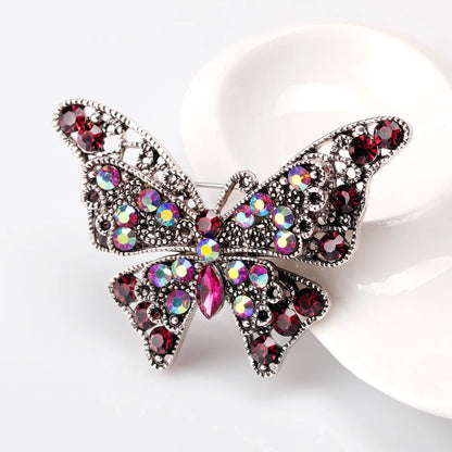 Rhinestone Butterfly Brooch Pins Trendy Alloy Enamel Metal Lapel Pin Glittering Multi-Color Optional For Women Small Gift Access
