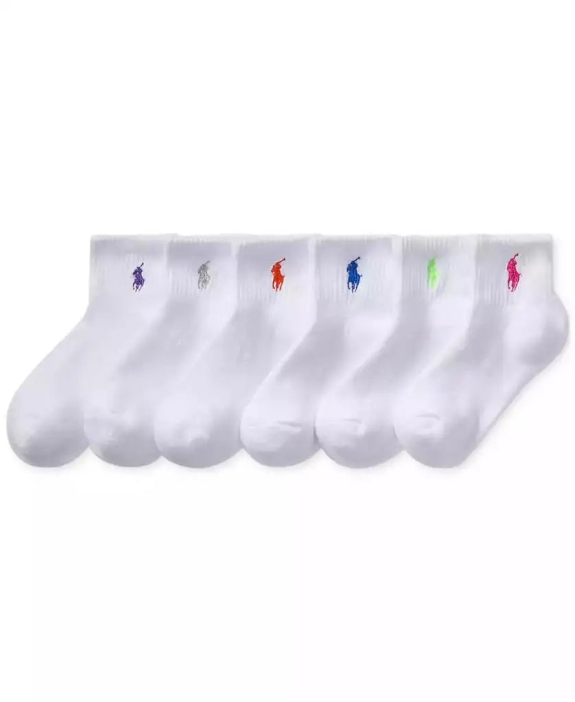 Polo Ralph Lauren | Little & Big Girls Sport Quarter Socks, 6-Pack