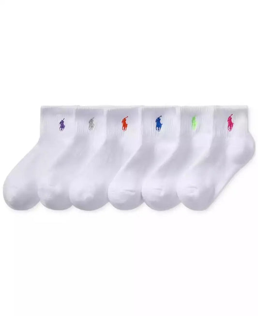 Polo Ralph Lauren | Little & Big Girls Sport Quarter Socks, 6-Pack