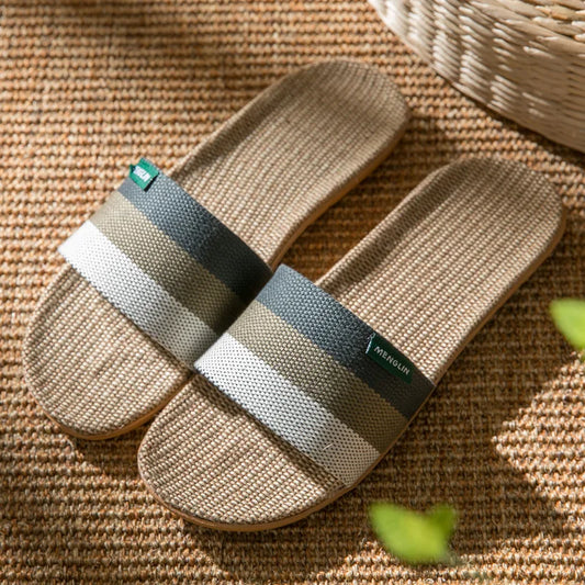 Fabric Unisex Slippers Summer Slip-On Home Slippers Breathable Soft Indoor Slippers