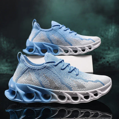 ELUVA Unisex Running Shoes Men Women Lightweight Mesh Breathable Comfortable Flat Soft Tennis Shoes Summer Lace-up Sneakers Man