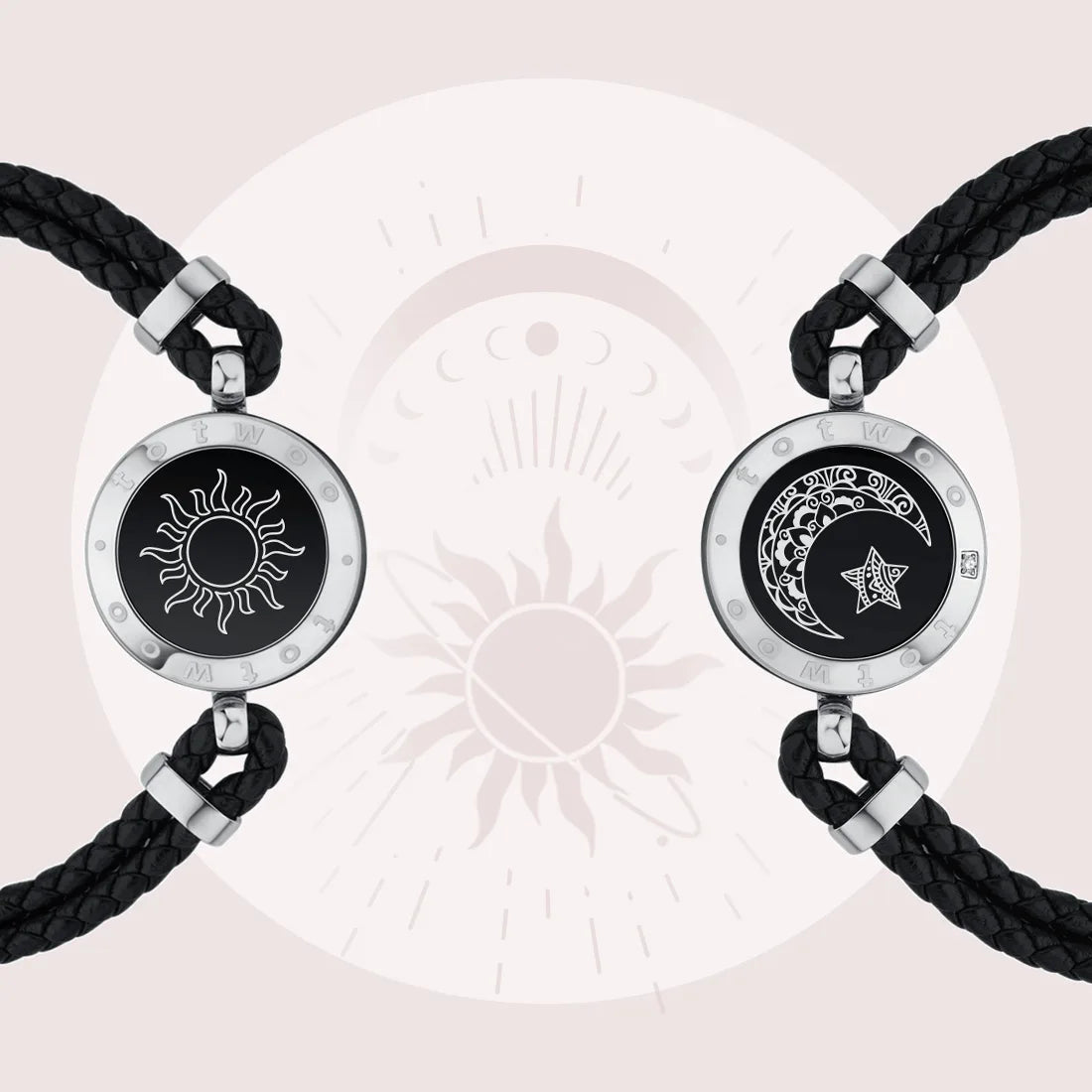 TOTWOO Long Distance Touch Bracelets for Couples ,Light up&Vibration Relationship Gifts for Lovers Smart Jewelry Love Bracelets