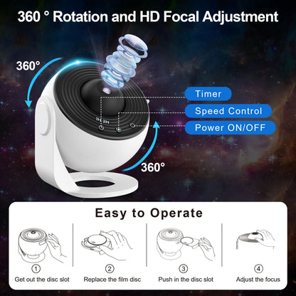 Galaxy Ultra Star Projector HD Image Area LED Night Light