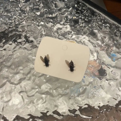 Cute Creative Flies Studs Earrings Prank Funny Mosquito Ear Stud Realistic Personality Mini Fly Earrings Girls