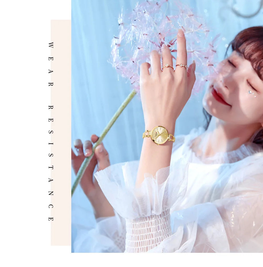 CURREN 9092 Women Quartz Watch Fashion Luxury Elegant Stainless Steel Strap Bracelet Wristwatch for Ladies Girl Female Clock