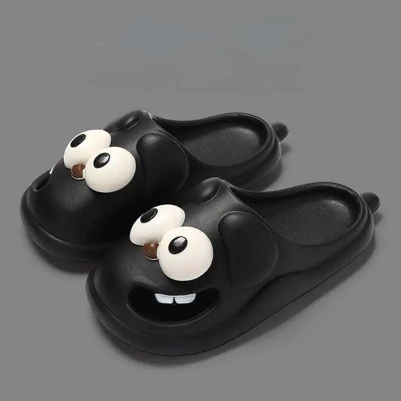 Tongue Slippers Big Eye Dog Slippers Cute Funny Big Eye Dog Fun Cartoon Package Head Eva Slippers for Women