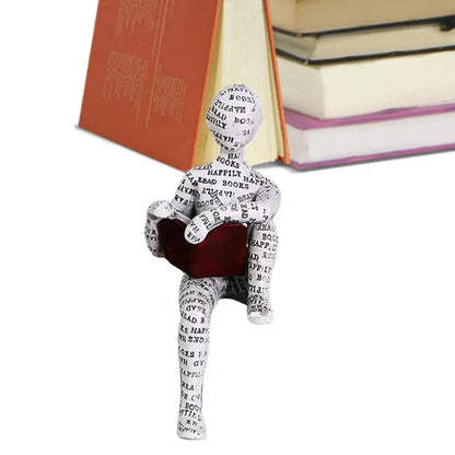 Reading Statue Man Reading Book Statue Resin Aesthetic Abstract Modern Sculptures for Coffee Table Tabletop Library Accessories