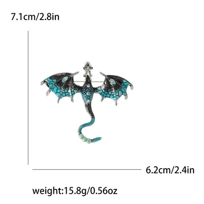 Enamel Dragon Pins for Women Rhinestone Flying Dragons Brooches Office Party Friend Gifts Jewelry Accessories
