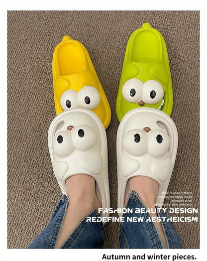 Tongue Slippers Big Eye Dog Slippers Cute Funny Big Eye Dog Fun Cartoon Package Head Eva Slippers for Women