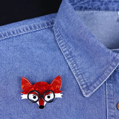 handmade fashion acrylic animal brooch cartoon fox pins jewelry accessories