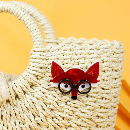 handmade fashion acrylic animal brooch cartoon fox pins jewelry accessories