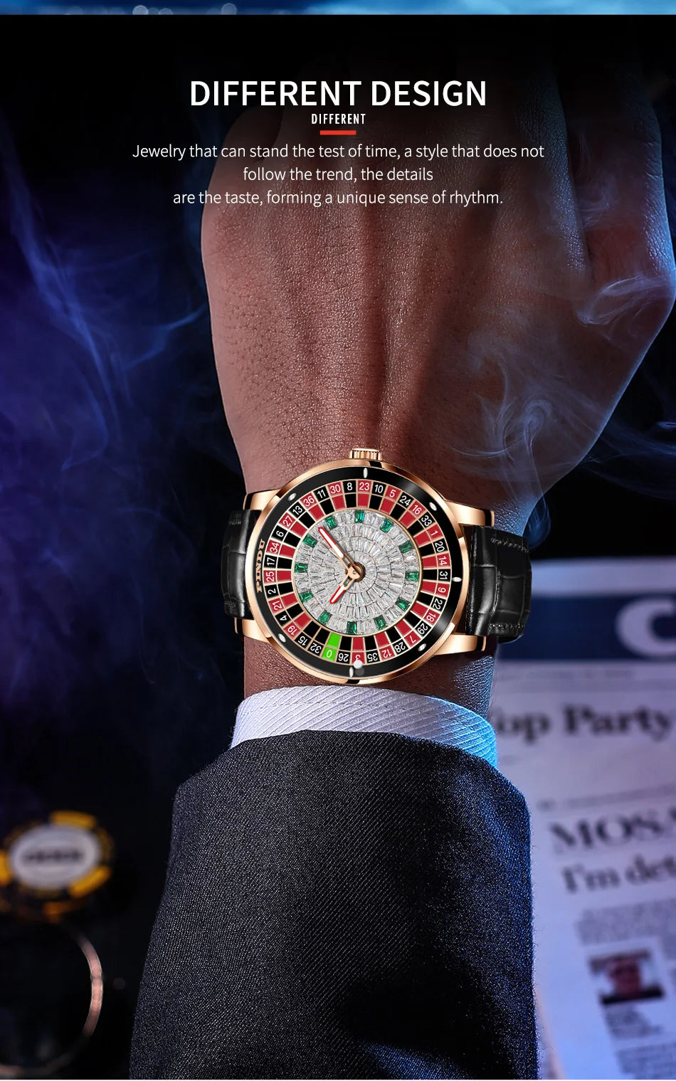 2024 New NH35 Automatic Mechanical Wristwatches Las Vegas Roulette PINDU Watch Diamond Luminous Pointer  Jacob & Co Montre Homme