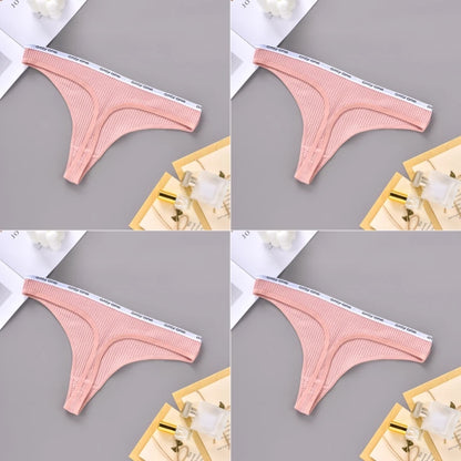 4PCS Sexy Erotic Women's Thong Solid Color Cotton Women's Panties Soft Skin Friendly Women's Underwear Seamless Cute Lingerie