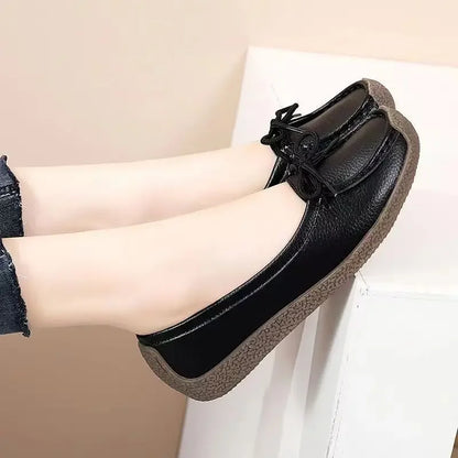 The New Shoes for Women Casual Loafers Summer Mom Flat Shoes Genuine Leather Fashion Work Casual Sneakers Zapatos De Mujer