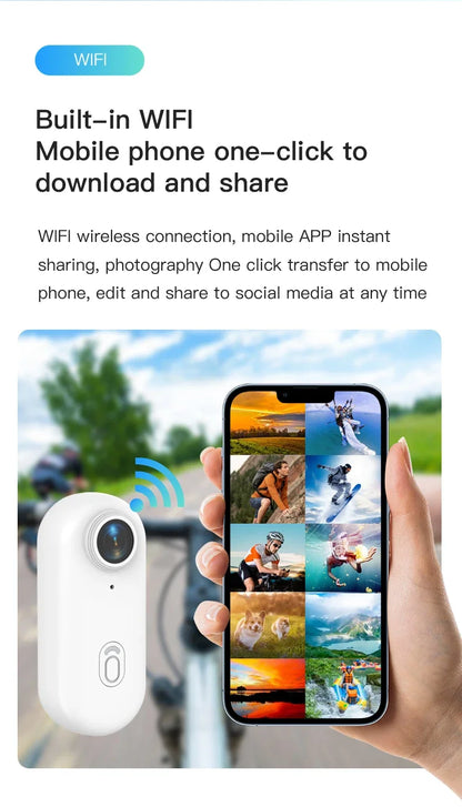 Exquisite WIFI 1080P/4k Magnetically Mounted H.265 Action Camera with Removable Cover 30m Waterproof Thumb  Camera