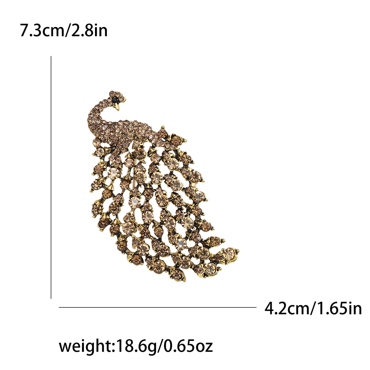 Fully Rhinestone Peacock Bird Brooch Fashionable and Elegant Coat Pin Jewelry Accessories and Gifts