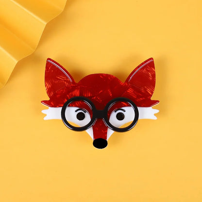 handmade fashion acrylic animal brooch cartoon fox pins jewelry accessories
