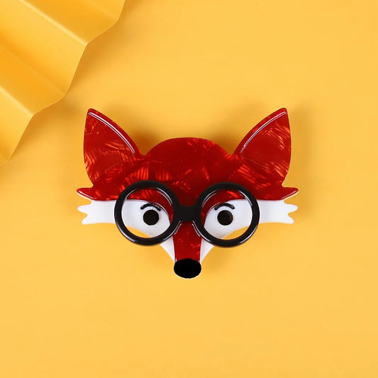 handmade fashion acrylic animal brooch cartoon fox pins jewelry accessories
