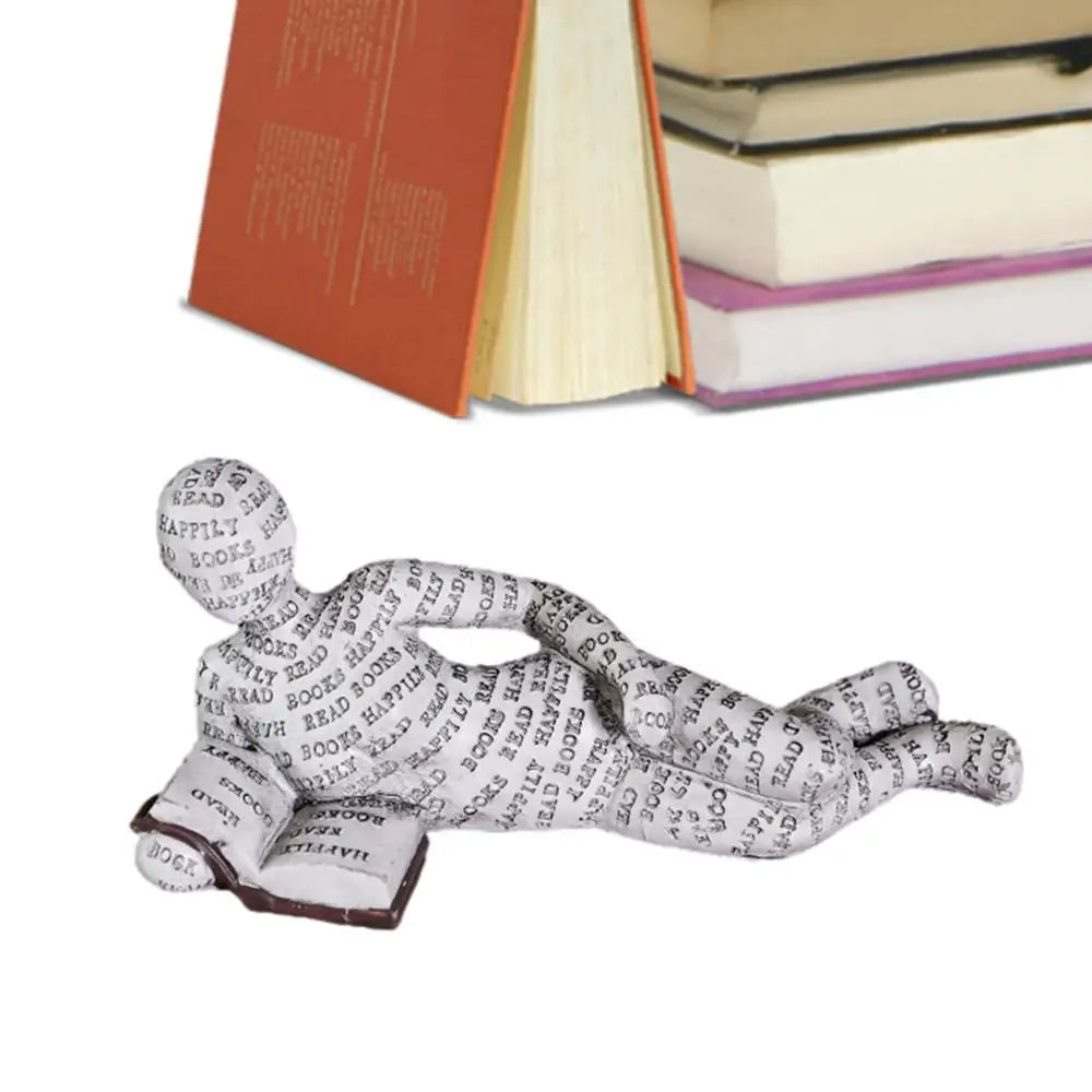 Reading Statue Man Reading Book Statue Resin Aesthetic Abstract Modern Sculptures for Coffee Table Tabletop Library Accessories