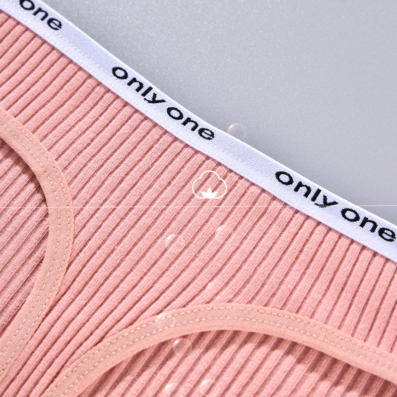 4PCS Sexy Erotic Women's Thong Solid Color Cotton Women's Panties Soft Skin Friendly Women's Underwear Seamless Cute Lingerie