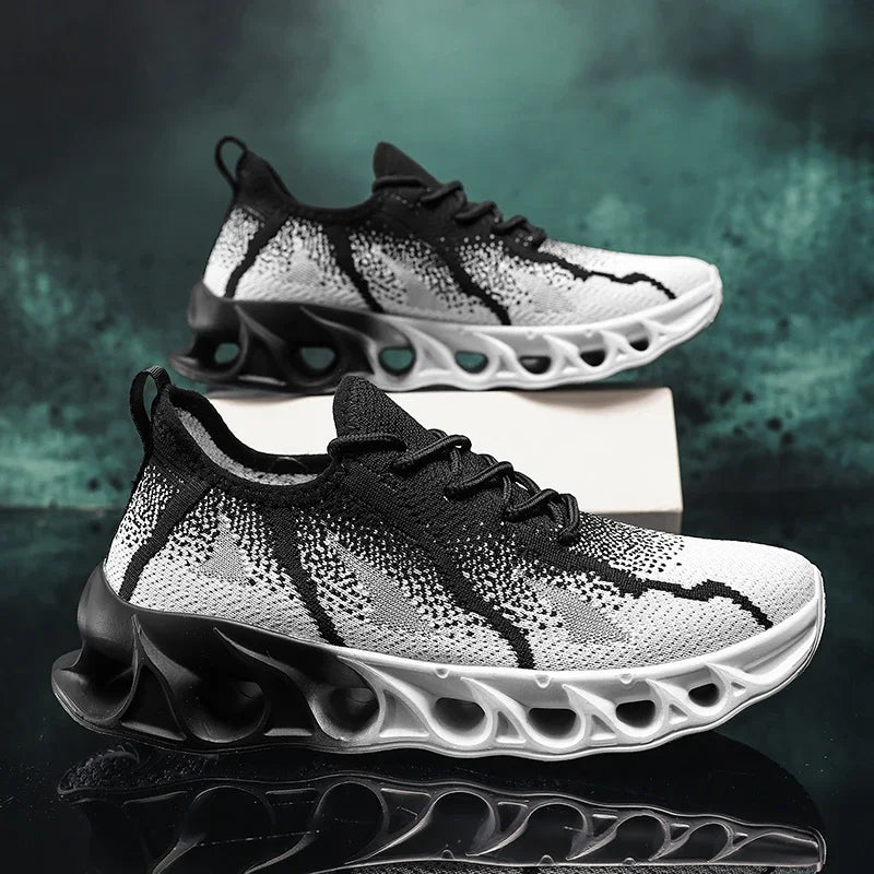 ELUVA Unisex Running Shoes Men Women Lightweight Mesh Breathable Comfortable Flat Soft Tennis Shoes Summer Lace-up Sneakers Man