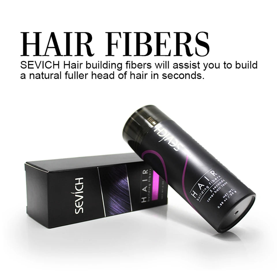 10 Colors Sevich Hair Fibers Keratin Fibers Applicator Hair Building Fibers Spray Hair Loss Instant Regrowth Thickening Powders
