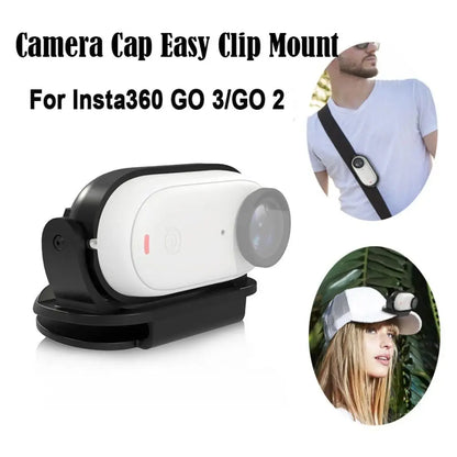For Insta360 GO3 / GO2 Easy Clip Hat Clip Quick Release Clamp Magnetic Frame Fixed Mount Bracket Thumb Camera Accessories