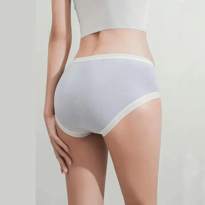 7Pcs Women's Panties Cotton Underwear Cute Bow Girls Briefs Solid Panty Breathable Underpants Sexy Low Waist Female Lingerie