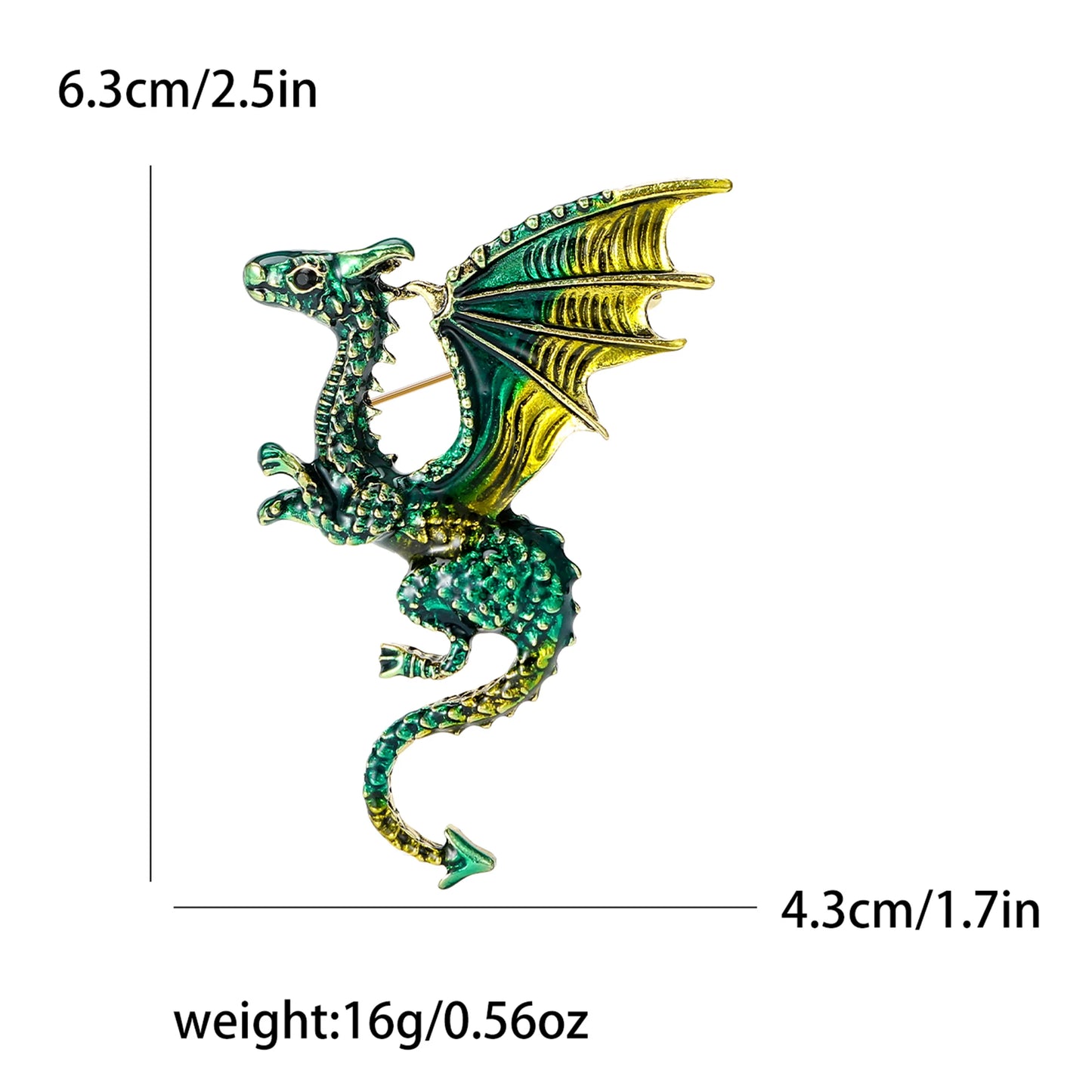 Enamel Dragon Pins for Women Rhinestone Flying Dragons Brooches Office Party Friend Gifts Jewelry Accessories