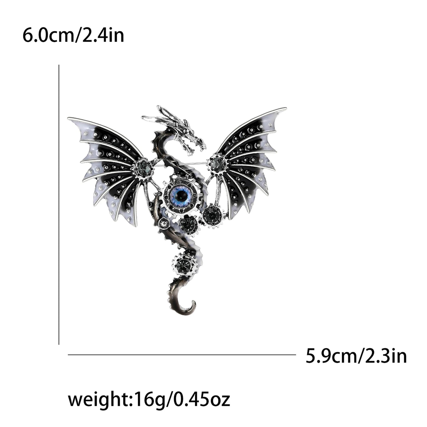 Enamel Dragon Pins for Women Rhinestone Flying Dragons Brooches Office Party Friend Gifts Jewelry Accessories