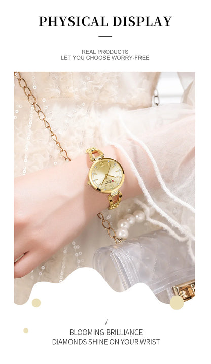 CURREN 9092 Women Quartz Watch Fashion Luxury Elegant Stainless Steel Strap Bracelet Wristwatch for Ladies Girl Female Clock