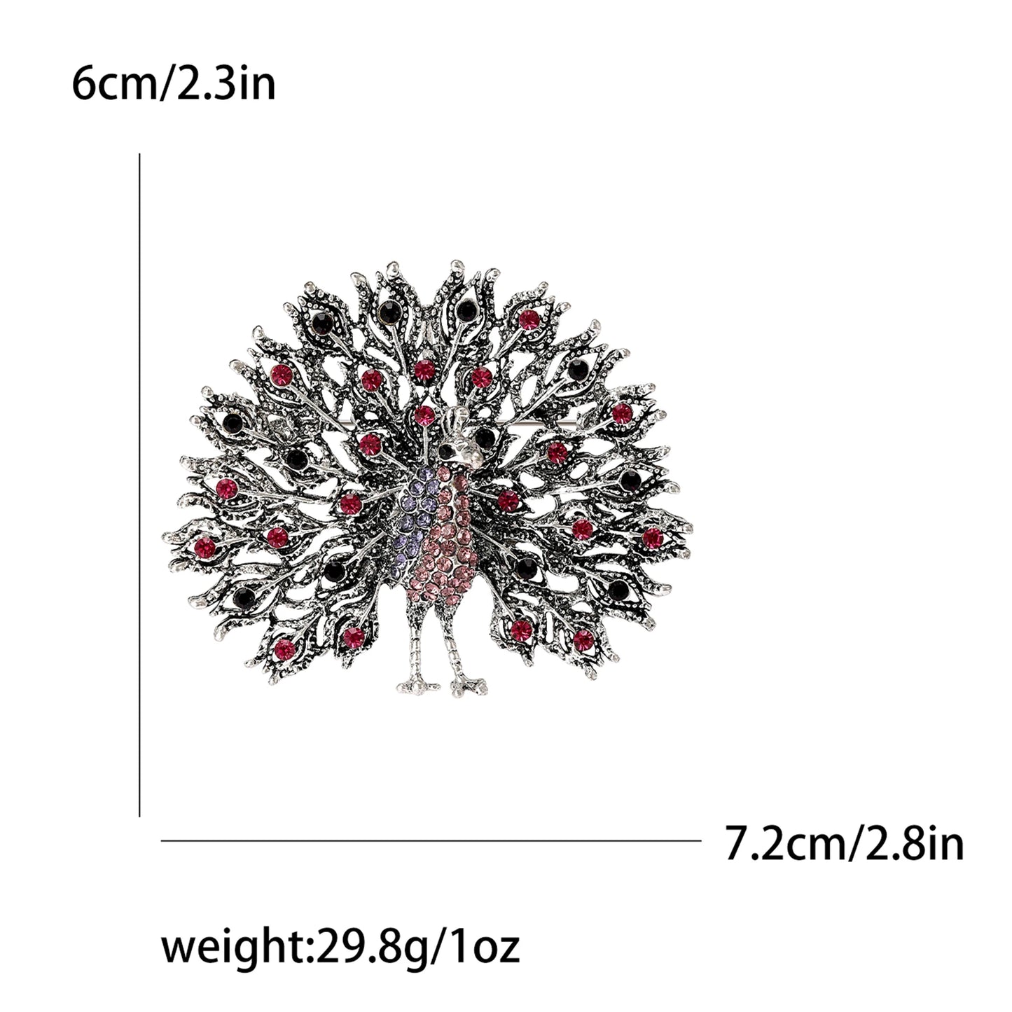 Fully Rhinestone Peacock Bird Brooch Fashionable and Elegant Coat Pin Jewelry Accessories and Gifts