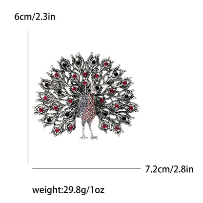 Fully Rhinestone Peacock Bird Brooch Fashionable and Elegant Coat Pin Jewelry Accessories and Gifts