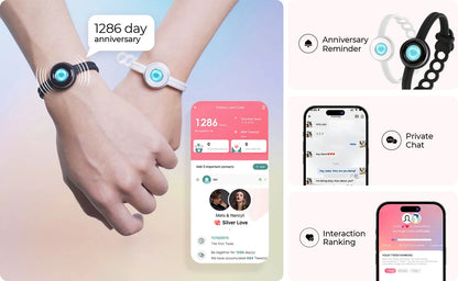 Totwoo Long Distance Touch Bracelets for Couples-Candy Series, Vibration & Light up for Love Couples Bracelets Relationship Gift