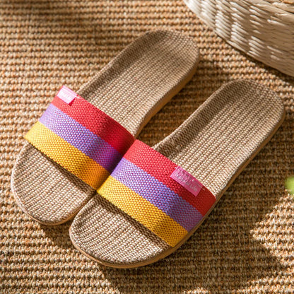 Fabric Unisex Slippers Summer Slip-On Home Slippers Breathable Soft Indoor Slippers