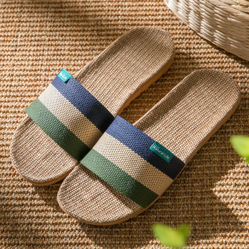 Fabric Unisex Slippers Summer Slip-On Home Slippers Breathable Soft Indoor Slippers
