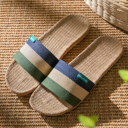 Fabric Unisex Slippers Summer Slip-On Home Slippers Breathable Soft Indoor Slippers