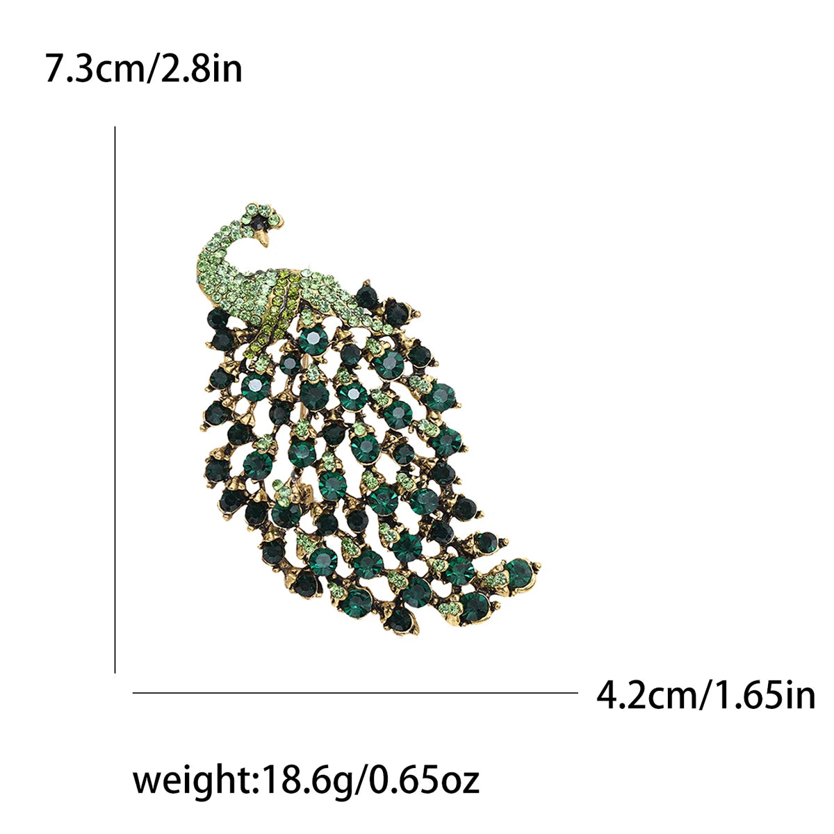 Fully Rhinestone Peacock Bird Brooch Fashionable and Elegant Coat Pin Jewelry Accessories and Gifts