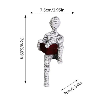 Reading Statue Man Reading Book Statue Resin Aesthetic Abstract Modern Sculptures for Coffee Table Tabletop Library Accessories