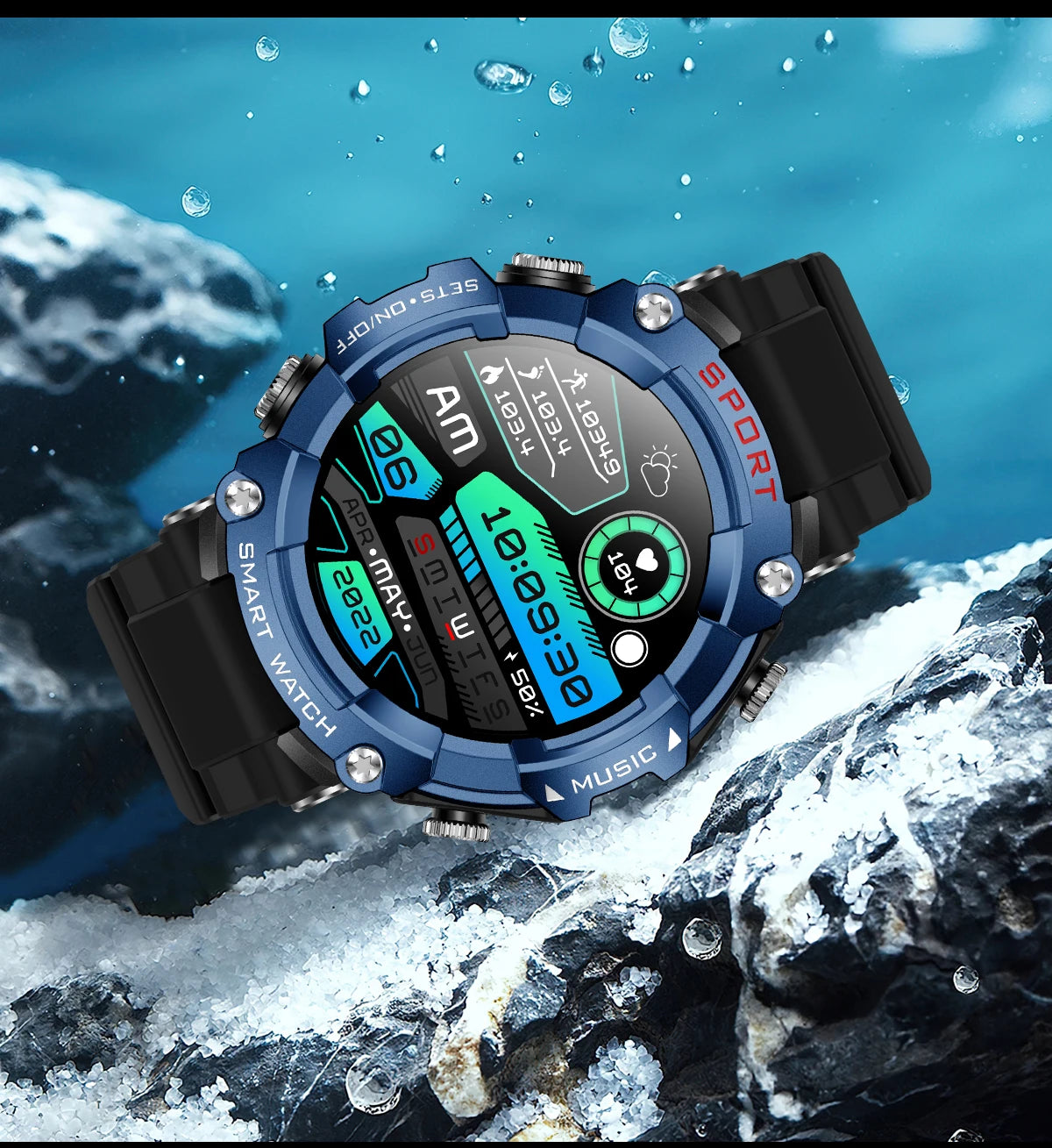 LaNikar Smart Watch AMOLED Display With In-Ear Bluetooth Headset Heart Rate Blood Pressure Oxygen Saturation Monitoring HD Audio