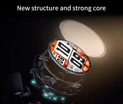 LaNikar Smart Watch AMOLED Display With In-Ear Bluetooth Headset Heart Rate Blood Pressure Oxygen Saturation Monitoring HD Audio