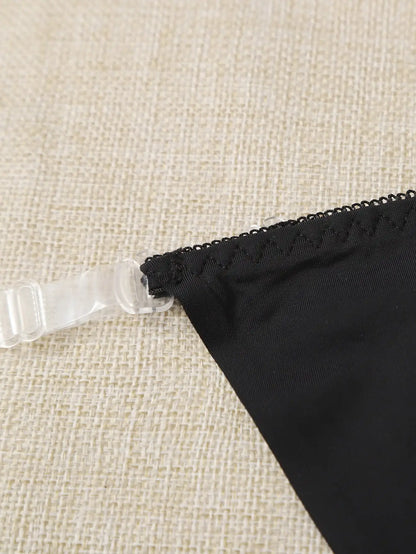 Ladies Sexy Invisible Casual Comfortable Black And White Solid Color Thong